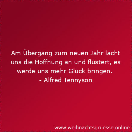 Am Übergang zum neuen Jahr lacht uns die Hoffnung an und flüstert, es werde uns mehr Glück bringen. 