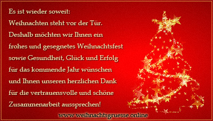 Weihnachtsgrüße geschäftlich